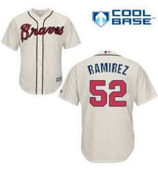 Youth Majestic Atlanta Braves #52 Jose Ramirez Replica Cream Alternate 2 Cool Base MLB Jersey