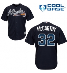 Men's Majestic Atlanta Braves #32 Brandon McCarthy Replica Blue Alternate Road Cool Base MLB Jersey