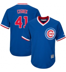 Men's Majestic Chicago Cubs #41 Steve Cishek Replica Royal Blue Cooperstown Cool Base MLB Jersey