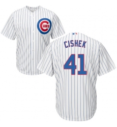 Men's Majestic Chicago Cubs #41 Steve Cishek Replica White Home Cool Base MLB Jersey