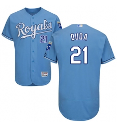 Men's Majestic Kansas City Royals #21 Lucas Duda Light Blue Alternate Flex Base Authentic Collection MLB Jersey