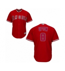 Youth Los Angeles Angels of Anaheim #8 Justin Upton Authentic Red Alternate Cool Base Baseball Jersey