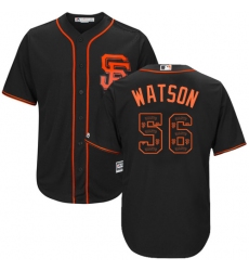 Men's Majestic San Francisco Giants #56 Tony Watson Authentic Black Team Logo Fashion Cool Base MLB Jersey