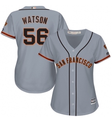 Women's Majestic San Francisco Giants #56 Tony Watson Replica Grey Road Cool Base MLB Jersey
