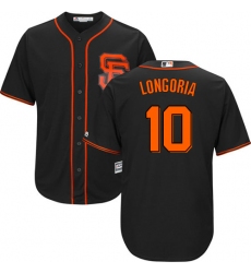 Youth Majestic San Francisco Giants #10 Evan Longoria Replica Black Alternate Cool Base MLB Jersey