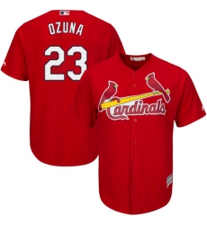 Youth Majestic St. Louis Cardinals #23 Marcell Ozuna Replica Red Alternate Cool Base MLB Jersey