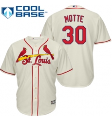 Youth Majestic St. Louis Cardinals #30 Jason Motte Replica Cream Alternate Cool Base MLB Jersey