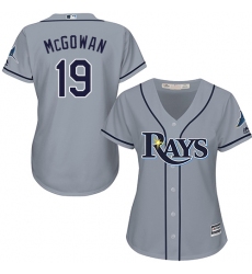 Women's Majestic Tampa Bay Rays #19 Dustin McGowan Replica Grey Road Cool Base MLB Jersey