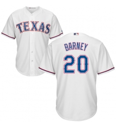 Men's Majestic Texas Rangers #20 Darwin Barney Replica White Home Cool Base MLB Jersey