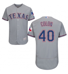 Men's Majestic Texas Rangers #40 Bartolo Colon Grey Road Flex Base Authentic Collection MLB Jersey
