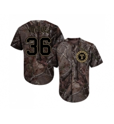 Youth Texas Rangers #36 Edinson Volquez Authentic Camo Realtree Collection Flex Base Baseball Jersey