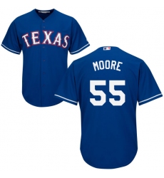 Men's Majestic Texas Rangers #55 Matt Moore Replica Royal Blue Alternate 2 Cool Base MLB Jersey