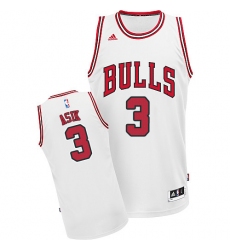 Men's Adidas Chicago Bulls #3 Omer Asik Swingman White Home NBA Jersey