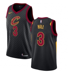 Men's Nike Cleveland Cavaliers #3 George Hill Authentic Black NBA Jersey Statement Edition
