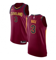 Men's Nike Cleveland Cavaliers #3 George Hill Authentic Maroon NBA Jersey - Icon Edition