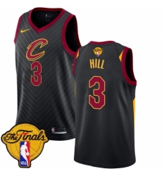 Youth Nike Cleveland Cavaliers #3 George Hill Authentic Black 2018 NBA Finals Bound NBA Jersey Statement Edition