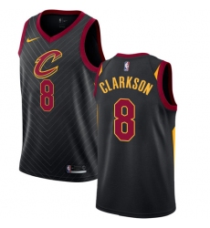 Men's Nike Cleveland Cavaliers #8 Jordan Clarkson Swingman Black NBA Jersey Statement Edition
