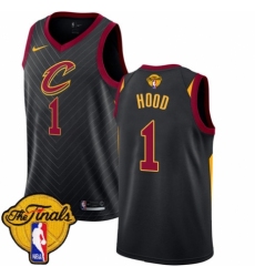 Youth Nike Cleveland Cavaliers #1 Rodney Hood Swingman Black 2018 NBA Finals Bound NBA Jersey Statement Edition