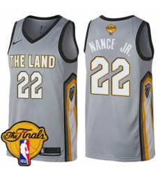 Men's Nike Cleveland Cavaliers #22 Larry Nance Jr. Swingman Gray 2018 NBA Finals Bound NBA Jersey - City Edition