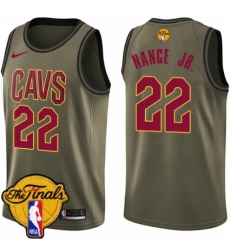Youth Nike Cleveland Cavaliers #22 Larry Nance Jr. Swingman Green Salute to Service 2018 NBA Finals Bound NBA Jersey