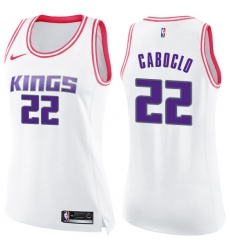 Women's Nike Sacramento Kings #22 Bruno Caboclo Swingman White/Pink Fashion NBA Jersey