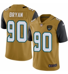 Youth Nike Jacksonville Jaguars #90 Taven Bryan Limited Gold Rush Vapor Untouchable NFL Jersey