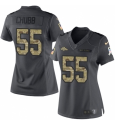 Women's Nike Denver Broncos #55 Bradley Chubb Limited Black 2016 Salute to Service NFL Jersey
