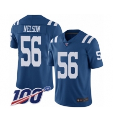Men's Indianapolis Colts #56 Quenton Nelson Limited Royal Blue Rush Vapor Untouchable 100th Season Football Jersey
