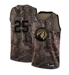 Men's Nike Minnesota Timberwolves #25 Derrick Rose Swingman Camo Realtree Collection NBA Jersey