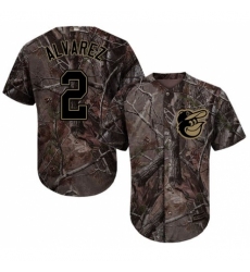 Men's Majestic Baltimore Orioles #2 Pedro Alvarez Authentic Camo Realtree Collection Flex Base MLB Jersey