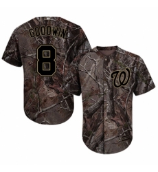 Youth Majestic Washington Nationals #8 Brian Goodwin Authentic Camo Realtree Collection Flex Base MLB Jersey