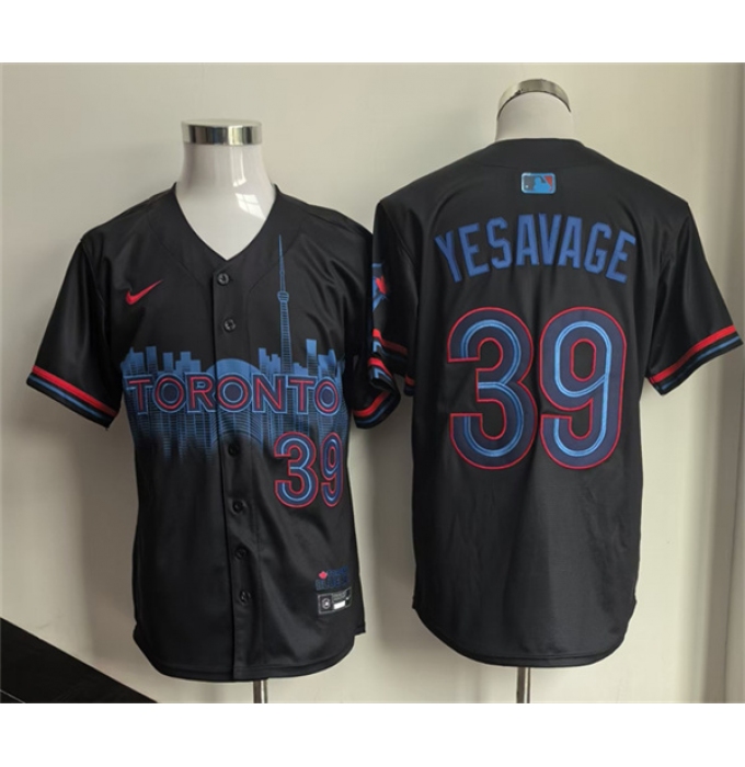 Men's Toronto Blue Jays #39 Trey Yesavage Navy 2024 City Connect Limited Stitched Baseball Jersey