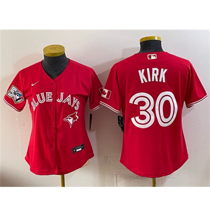 Youth Toronto Blue Jays #30 Alejandro Kirk Red 50 Seasons Stitched Baseball Jersey