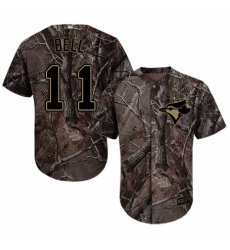 Men's Majestic Toronto Blue Jays #11 George Bell Authentic Camo Realtree Collection Flex Base MLB Jersey