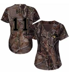 Women's Majestic Toronto Blue Jays #11 George Bell Authentic Camo Realtree Collection Flex Base MLB Jersey