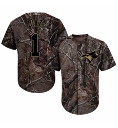 Men's Majestic Toronto Blue Jays #1 Aledmys Diaz Authentic Camo Realtree Collection Flex Base MLB Jersey