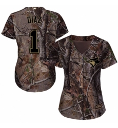 Women's Majestic Toronto Blue Jays #1 Aledmys Diaz Authentic Camo Realtree Collection Flex Base MLB Jersey