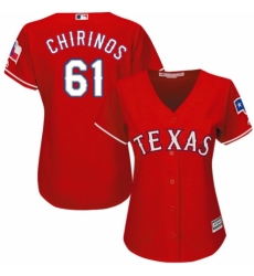 Women's Majestic Texas Rangers #61 Robinson Chirinos Replica Red Alternate Cool Base MLB Jersey