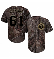 Youth Majestic Texas Rangers #61 Robinson Chirinos Authentic Camo Realtree Collection Flex Base MLB Jersey