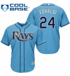 Men's Majestic Tampa Bay Rays #24 Nathan Eovaldi Replica Light Blue Alternate 2 Cool Base MLB Jersey