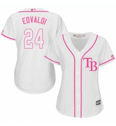 Women's Majestic Tampa Bay Rays #24 Nathan Eovaldi Authentic White Fashion Cool Base MLB Jersey