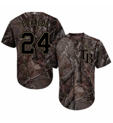Youth Majestic Tampa Bay Rays #24 Nathan Eovaldi Authentic Camo Realtree Collection Flex Base MLB Jersey