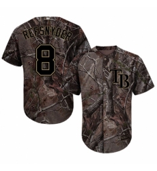 Youth Majestic Tampa Bay Rays #8 Rob Refsnyder Authentic Camo Realtree Collection Flex Base MLB Jersey