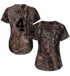 Women's Majestic Tampa Bay Rays #4 Blake Snell Authentic Camo Realtree Collection Flex Base MLB Jersey