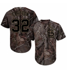 Men's Majestic St. Louis Cardinals #32 Steve Carlton Authentic Camo Realtree Collection Flex Base MLB Jersey