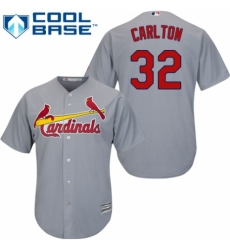 Youth Majestic St. Louis Cardinals #32 Steve Carlton Authentic Grey Road Cool Base MLB Jersey