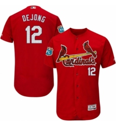 Men's Majestic St. Louis Cardinals #12 Paul DeJong Red Alternate Flex Base Authentic Collection MLB Jersey