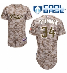 Men's Majestic San Diego Padres #34 Craig Stammen Authentic Camo Alternate 2 Cool Base MLB Jersey
