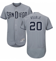 Men's Majestic San Diego Padres #20 Carlos Asuaje Authentic Grey Road Cool Base MLB Jersey