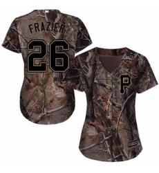 Women's Majestic Pittsburgh Pirates #26 Adam Frazier Authentic Camo Realtree Collection Flex Base MLB Jersey